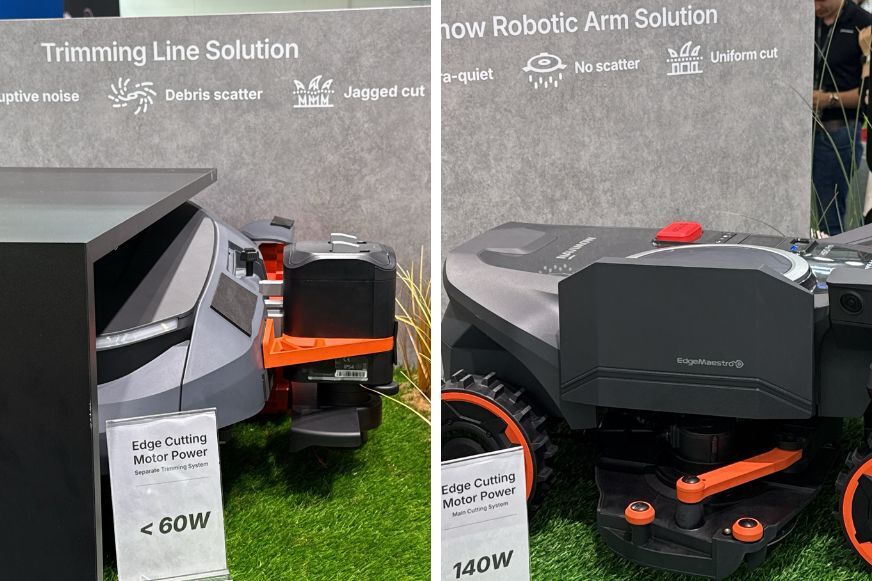 Segway Navimow H5 Pro Vergleichstafel Trimmerlösung gegen Robotic Arm Solution